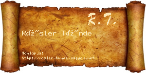 Rösler Tünde névjegykártya
